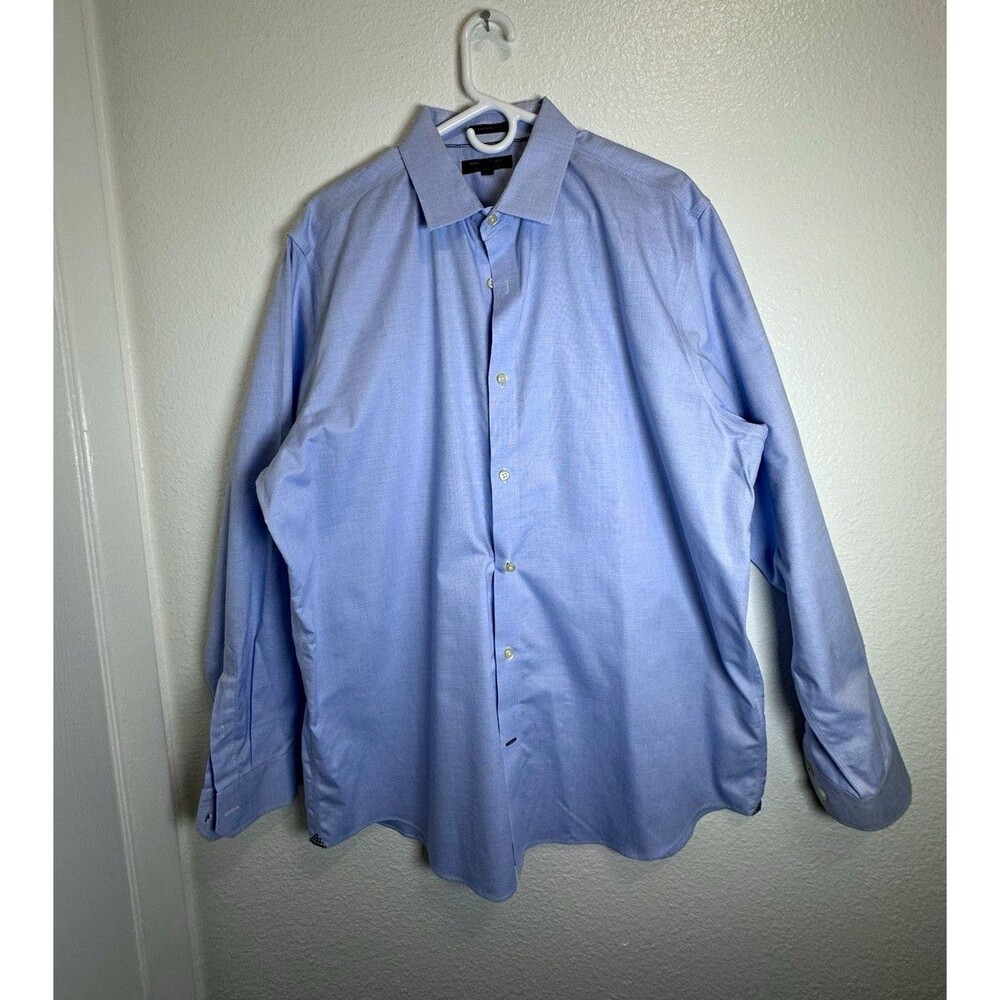 Banana Republic Camden Fit Men's XL Blue Non-Iron Stretch Cotton Dress Shirt